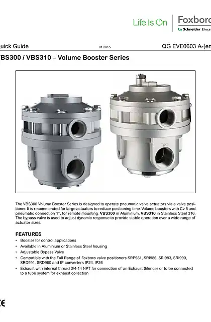 schneider施耐德Quick Guide SRI986 Electro-Pneumatic Positioner